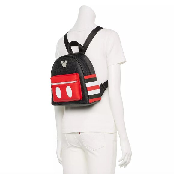 Disney Mickey Mouse Classic Cosplay Mini Backpack with Accordian Card Wallet - Picture 6 of 10
